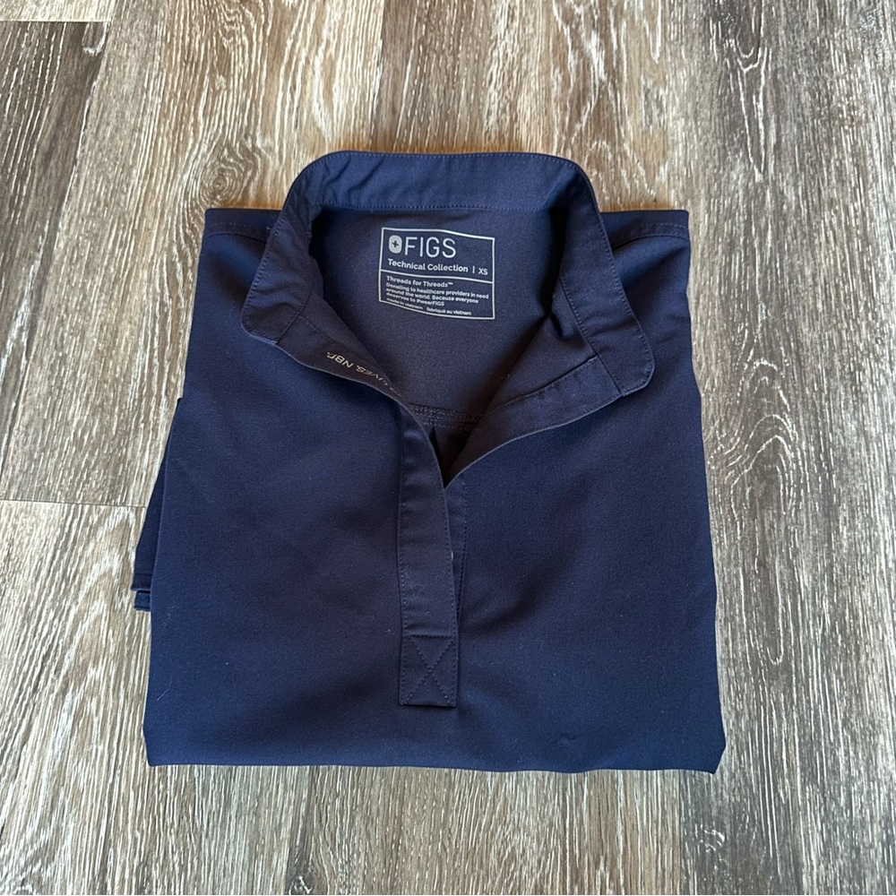 Figs Navy Rafaela Oversized Scrub Top